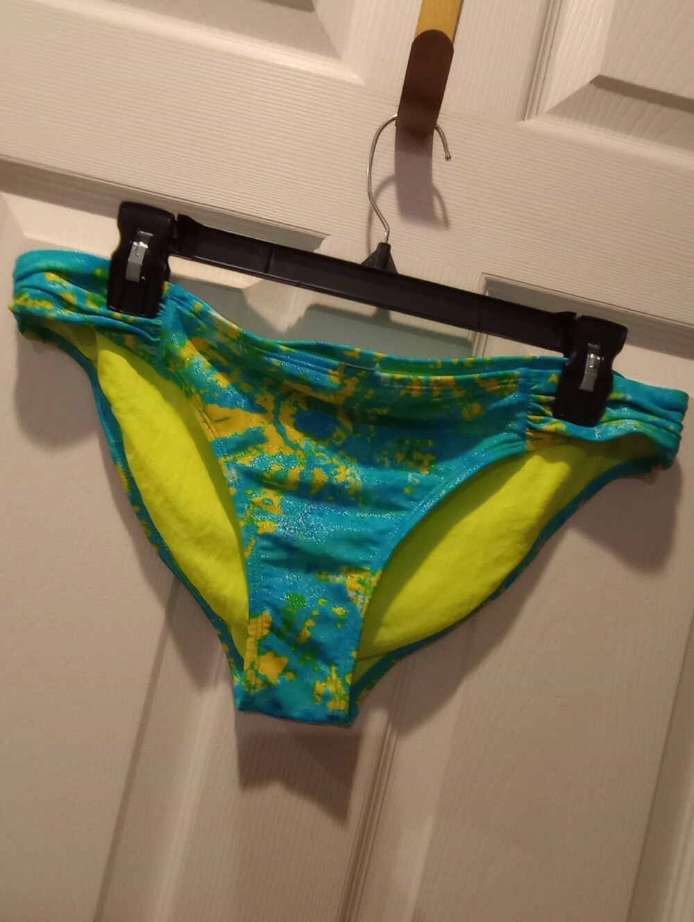 Hot Water Aqua & Yellow Bikini Bottoms